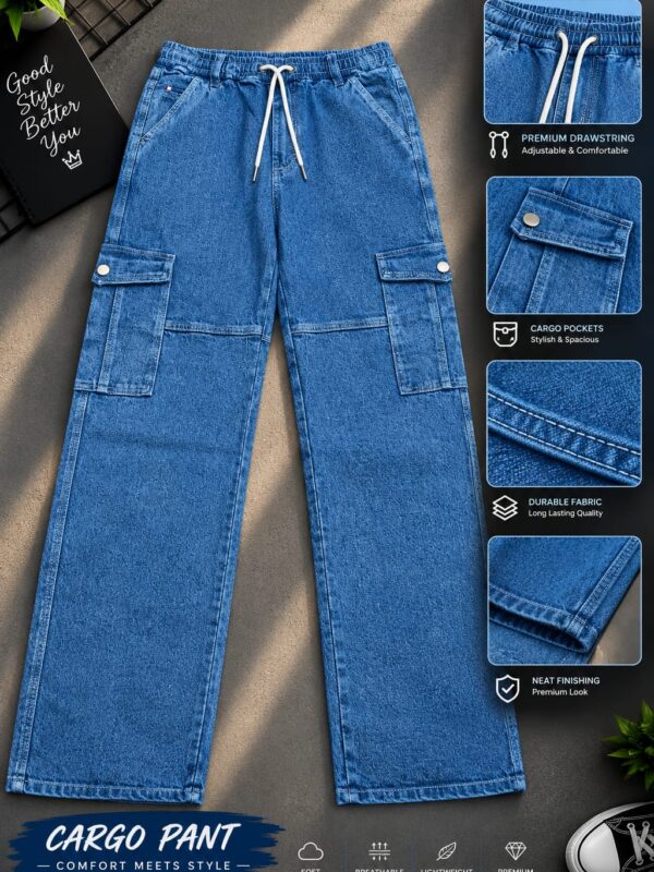 6 Pocket Cargo Denim Baggy Pant