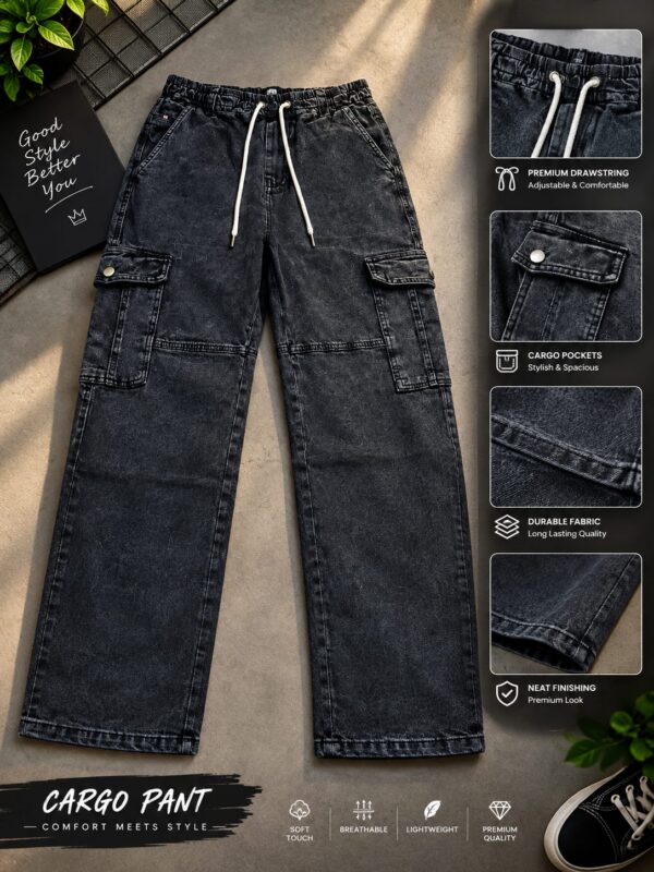 AUROV 6 Pocket Cargo Denim Baggy Pant for Men