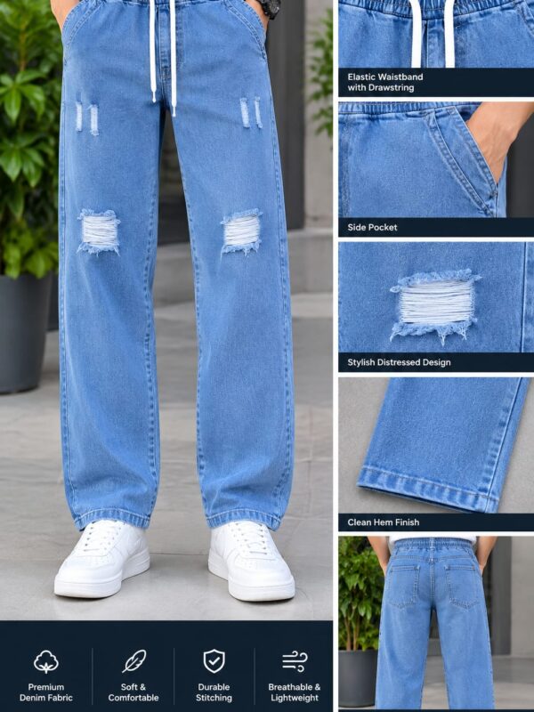 AUROV Stylish Semi Baggy Cargo Denim Pant for Men | Premium Jeans Pant