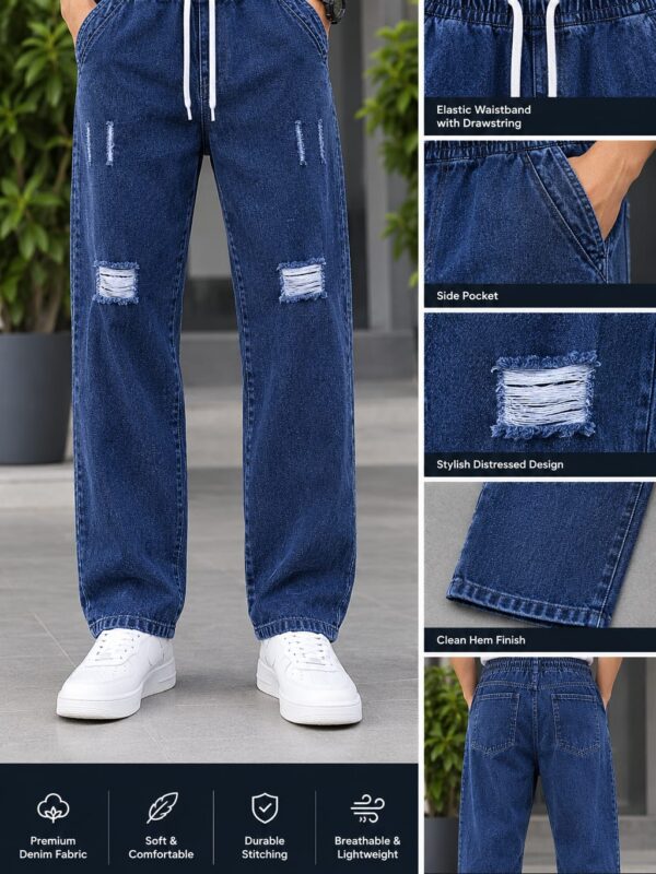 AUROV Stylish Semi Baggy Cargo Denim Pant for Men | Premium Jeans Pant